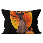 Halloween Pillow Dog Halloween Xoloitzcuintli Jack O Lantern Pumpkin Halloween Throw Pillows Canvas Throw Pillow - Scotstee Shop