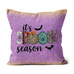 Halloween Pillow Funny Halloween It's Spooky Season Funny Leopard Halloween Throw Pillows Halloween Canvas Throw Pillow - Scotstee Shop