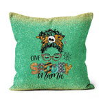 Halloween Pillow Funny Halloween One Spooky Mama For Halloween Messy Bun Mom Monster Bleached Halloween Throw Pillows - Scotstee Shop