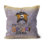 Halloween Pillow Funny Halloween One Spooky Mama Messy Bun Lady Halloween Mother Mom Lover Halloween Throw Pillows - Scotstee Shop