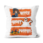 Halloween Pillow Funny Halloween Witch Ghost Pumpkin Halloween Party Halloween Throw Pillows Canvas Throw Pillow - Scotstee Shop