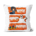Halloween Pillow Funny Halloween Witch Ghost Pumpkin Halloween Party Halloween Throw Pillows Canvas Throw Pillow - Scotstee Shop