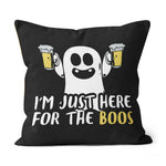 Halloween Pillow Funny Just Here For The Boos Halloween Halloween Throw Pillows Canvas Throw Pillow - Scotstee Shop