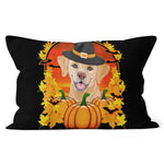 Halloween Pillow Golden Retriever Halloween Gift Dog Lover Funny Halloween Throw Pillows Canvas Throw Pillow - Scotstee Shop