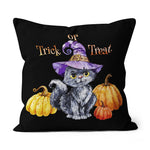 Halloween Pillow Halloween Cute Kitten Hat and Pumpkin Halloween Throw Pillows Canvas Throw Pillow - Scotstee Shop