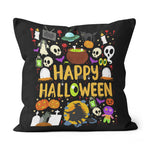 Halloween Pillow Halloween Happy Halloween Scary Ghost, Witches, Skull Black Cat Pumpkin Halloween Throw Pillows Canvas Throw Pillow - Scotstee Shop