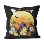 Halloween Pillow Halloween Hedgehog Zombie Witch Devil Halloween Throw Pillows Canvas Throw Pillow - Scotstee Shop