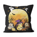 Halloween Pillow Halloween Hedgehog Zombie Witch Devil Halloween Throw Pillows Canvas Throw Pillow - Scotstee Shop