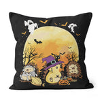 Halloween Pillow Halloween Hedgehog Zombie Witch Devil Halloween Throw Pillows Canvas Throw Pillow - Scotstee Shop
