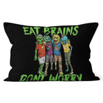 Halloween Pillow Halloween Undead Funny Zombies Eat Brains So You're Safe Halloween Throw Pillows Canvas Throw Pillow - Scotstee Shop