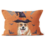 Halloween Pillow Happy Halloween Cute Pembroke Welsh Corgi Halloween Throw Pillows Canvas Throw Pillow - Scotstee Shop