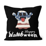 Halloween Pillow Happy Halloween Flag Boo Funny Halloween Throw Pillows Canvas Throw Pillow - Scotstee Shop