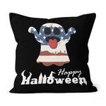 Halloween Pillow Happy Halloween Flag Boo Funny Halloween Throw Pillows Canvas Throw Pillow - Scotstee Shop
