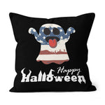 Halloween Pillow Happy Halloween Flag Boo Funny Halloween Throw Pillows Canvas Throw Pillow - Scotstee Shop