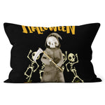 Halloween Pillow Happy Halloween Skeleton Skull Dead Funny Halloween Throw Pillows Canvas Throw Pillow - Scotstee Shop