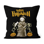Halloween Pillow Happy Halloween Skeleton Skull Dead Funny Halloween Throw Pillows Canvas Throw Pillow - Scotstee Shop