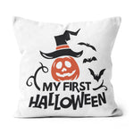 Halloween Pillow Hello Pumpkin My First Halloween Throw Pillow Canvas Throw Pillow - Scotstee Shop
