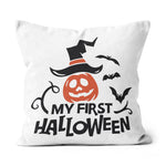Halloween Pillow Hello Pumpkin My First Halloween Throw Pillow Canvas Throw Pillow - Scotstee Shop