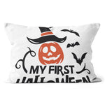 Halloween Pillow Hello Pumpkin My First Halloween Throw Pillow Canvas Throw Pillow - Scotstee Shop
