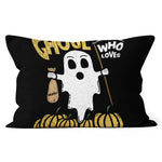 Halloween Pillow I Am Just A Ghoul Who Loves Halloween Pumpkin Halloween Throw Pillows Canvas Throw Pillow - Scotstee Shop