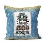 Halloween Pillow I Put The Boo In The Boujie Messy Bun Witch Halloween Spooky Halloween Throw Pillows Halloween Canvas Throw Pillow - Scotstee Shop