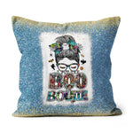 Halloween Pillow I Put The Boo In The Boujie Messy Bun Witch Halloween Spooky Halloween Throw Pillows Halloween Canvas Throw Pillow - Scotstee Shop