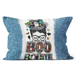 Halloween Pillow I Put The Boo In The Boujie Messy Bun Witch Halloween Spooky Halloween Throw Pillows Halloween Canvas Throw Pillow - Scotstee Shop