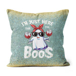 Halloween Pillow I'm Just Here For The Boos Funny Halloween Ghost Cute Women Halloween Throw Pillows Halloween Canvas Throw Pillow - Scotstee Shop