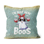 Halloween Pillow I'm Just Here For The Boos Funny Halloween Ghost Cute Women Halloween Throw Pillows Halloween Canvas Throw Pillow - Scotstee Shop