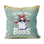 Halloween Pillow I'm Just Here For The Boos Funny Halloween Ghost Cute Women Halloween Throw Pillows Halloween Canvas Throw Pillow - Scotstee Shop