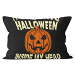 Halloween Pillow It's Always Halloween Inside My Head Jack O' Lantern Pumpkin Halloween Throw Pillows Canvas Throw Pillow - Scotstee Shop