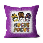 Halloween Pillow It's Just A Bunch Of Hocus Pocus Messy Bun Funny Halloween Throw Pillows Canvas Throw Pillow - Scotstee Shop