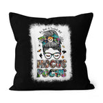Halloween Pillow It's Just A Bunch Of Hocus Pocus Messy Bun Halloween Throw Pillows Canvas Throw Pillow - Scotstee Shop