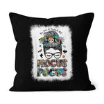 Halloween Pillow It's Just A Bunch Of Hocus Pocus Messy Bun Halloween Throw Pillows Canvas Throw Pillow - Scotstee Shop