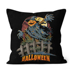 Halloween Pillow Jack O Lantern Pumpkin Halloween Pumpkin Headed Scarecrow Looks Spooky Halloween Throw Pillows - Scotstee Shop