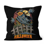 Halloween Pillow Jack O Lantern Pumpkin Halloween Pumpkin Headed Scarecrow Looks Spooky Halloween Throw Pillows - Scotstee Shop