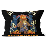 Halloween Pillow Let's Eat Kids Punctuation Saves Lives Gift Halloween Throw Pillows Canvas Throw Pillow - Scotstee Shop