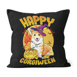 Halloween Pillow Love Corgi Dog Halloween Candy Pumpkin Witch Cute Halloween Throw Pillow Canvas Throw Pillow - Scotstee Shop