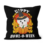 Halloween Pillow Maltese Halloween Gift For Dog Lovers Funny Dog Cute Halloween Throw Pillows Canvas Throw Pillow - Scotstee Shop