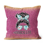 Halloween Pillow Messy Hair Woman Bun Nurse Life Healthcare Life Halloween Throw Pillows Halloween Canvas Throw Pillow - Scotstee Shop