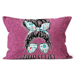 Halloween Pillow Messy Hair Woman Bun Nurse Life Healthcare Life Halloween Throw Pillows Halloween Canvas Throw Pillow - Scotstee Shop