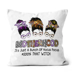 Halloween Pillow Mortherhood It's Just A Bunch Of Hocus Pocus Halloween Throw Pillows Canvas Throw Pillow - Scotstee Shop