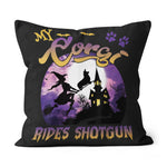 Halloween Pillow My Corgi Rides Shotgun Cool Halloween Halloween Throw Pillows Canvas Throw Pillow - Scotstee Shop