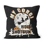 Halloween Pillow My Corgi Rides Shotgun Funny Gift Dog Lover Pumpkin Halloween Throw Pillows Canvas Throw Pillow - Scotstee Shop