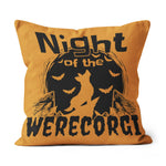 Halloween Pillow Night of The Werecorgi Halloween Amazing Halloween Throw Pillows Canvas Throw Pillow - Scotstee Shop