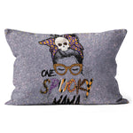 Halloween Pillow One Spooky Mama Tee Spooky Mom Funny Mom Life Halloween Throw Pillows Halloween Canvas Throw Pillow - Scotstee Shop