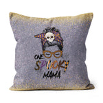 Halloween Pillow One Spooky Mama Tee Spooky Mom Funny Mom Life Halloween Throw Pillows Halloween Canvas Throw Pillow - Scotstee Shop