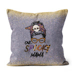 Halloween Pillow One Spooky Mama Tee Spooky Mom Funny Mom Life Halloween Throw Pillows Halloween Canvas Throw Pillow - Scotstee Shop
