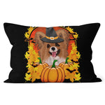 Halloween Pillow Papillon Halloween Gift For Dog Lovers Halloween Throw Pillows Canvas Throw Pillow - Scotstee Shop