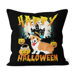 Halloween Pillow Pembroke Welsh Corgi Happy Halloween Halloween Throw Pillows Canvas Throw Pillow - Scotstee Shop